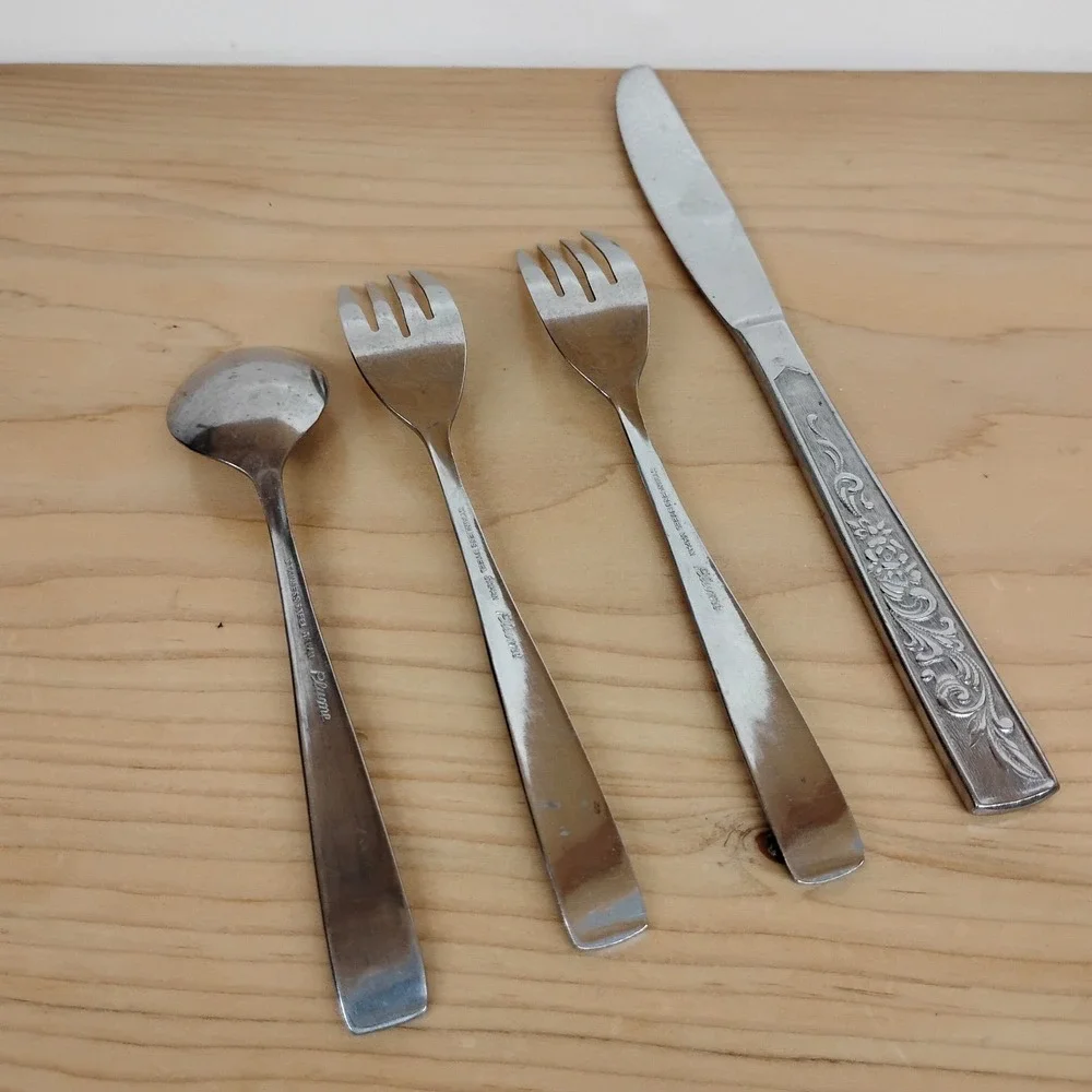 Unknown Maker Stainless Steel Japan PLUME Spoon‎ Forks Knife